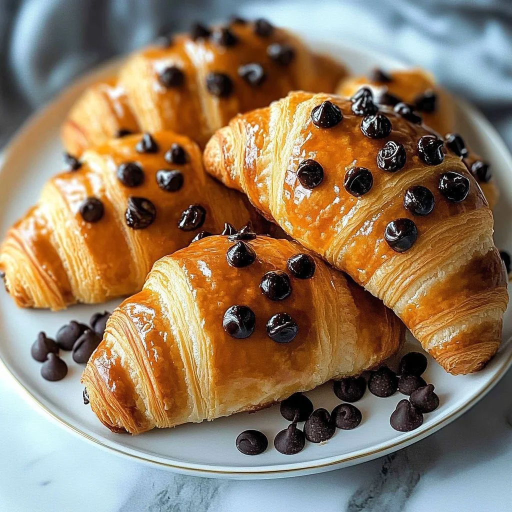 Freshly baked Chocolate Chip Vanilla Custard Brioches on a wooden table