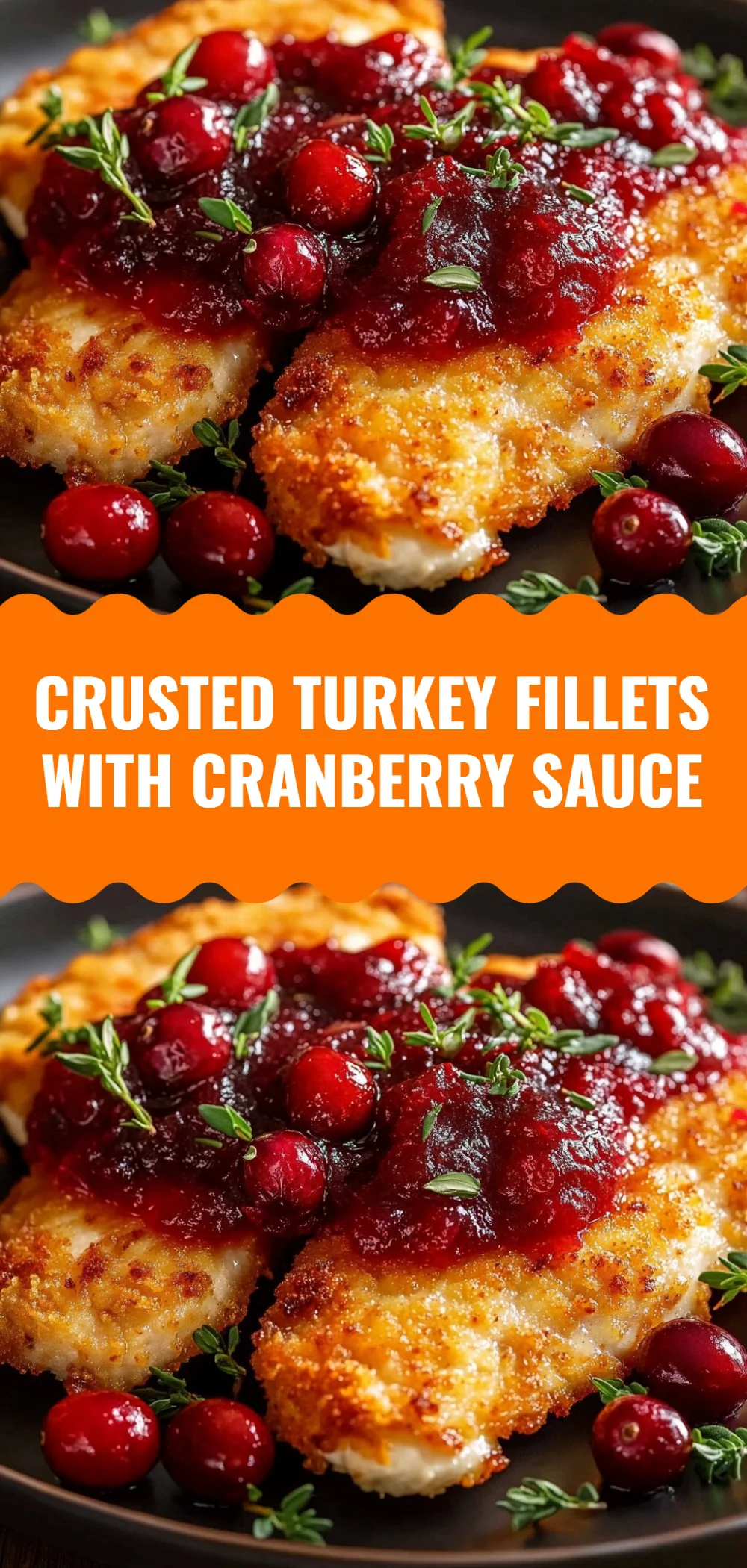 Crusted Turkey Fillets with Cranberry Sauce