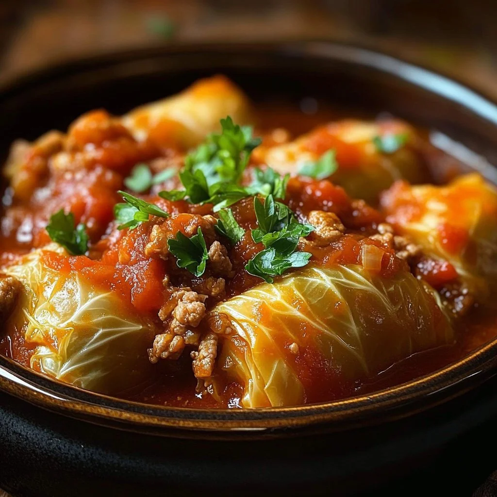 Delicious slow cooker unstuffed cabbage rolls served in a bowl